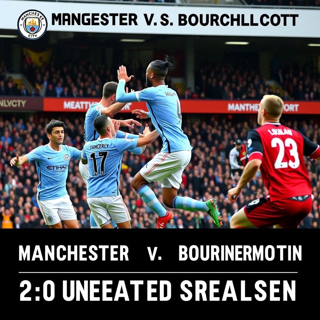 金年会-曼城2-0胜伯恩茅斯，英超领头羊继续保持不败